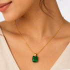 Premium Emerald Green Cubic Zirconia Pendant Necklace