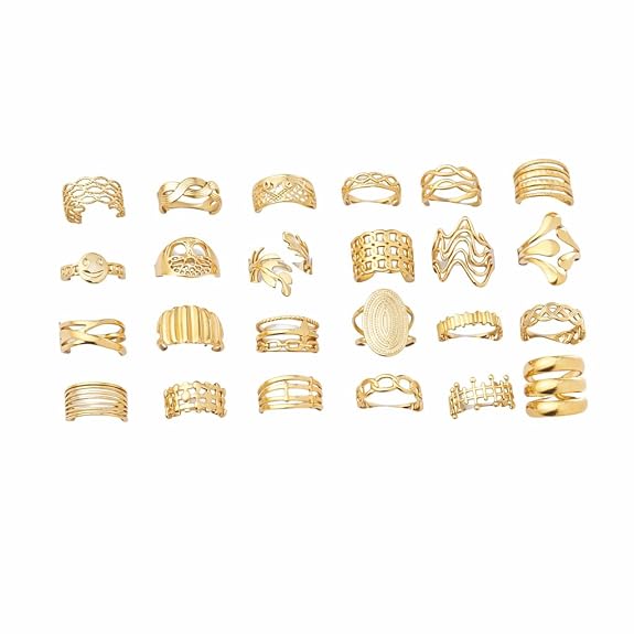 Adjustable Free Size Rings Combo Set Of 24 Collection 2