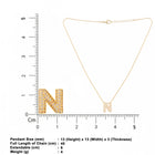 Small Initial N Necklace for Women