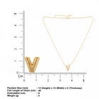 Small Initial V Necklace for Women