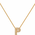 Small Initial P Necklace for Women