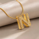 Small Initial N Necklace for Women