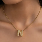 Small Initial N Necklace for Women