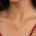 Small Initial A Necklace for Women