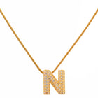 Small Initial N Necklace for Women