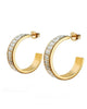 Premium Crystal Row Curved Hoop Earrings