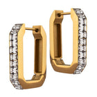 Premium Geometric Cubic Zirconia Hoop Earrings