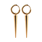 Premium Gold Spike Drop Hoop Earrings