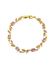 Premium Pink Tulip Cubic Zirconia Bracelet