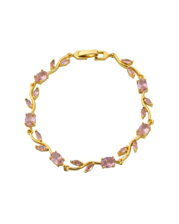 Premium Pink Tulip Cubic Zirconia Bracelet