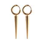 Premium Gold Spike Drop Hoop Earrings