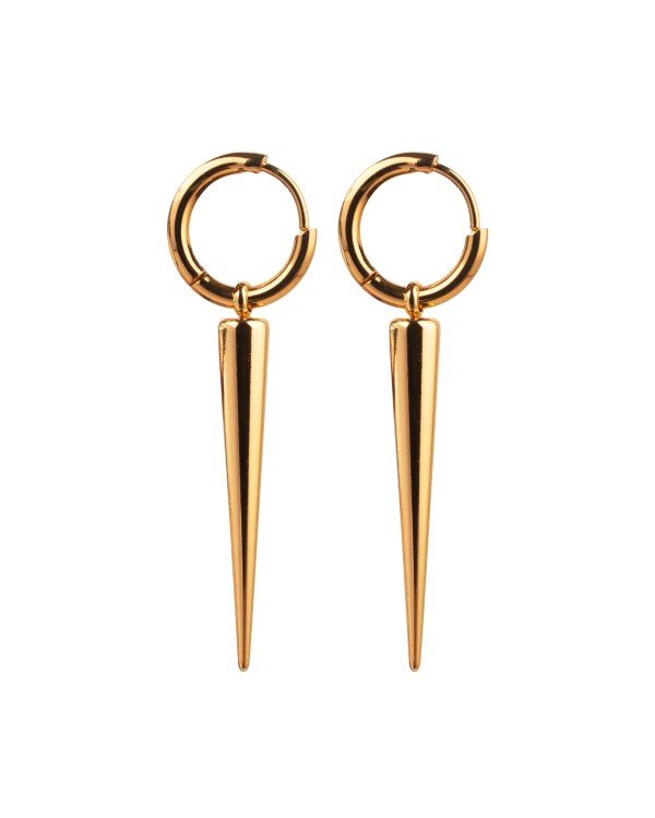 Premium Gold Spike Drop Hoop Earrings