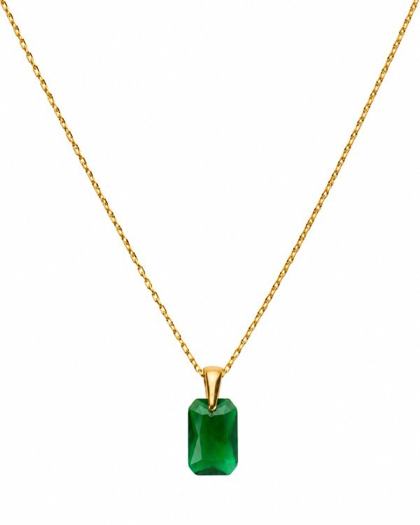 Premium Emerald Green Cubic Zirconia Pendant Necklace