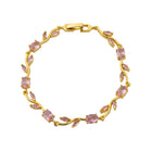 Premium Pink Tulip Cubic Zirconia Bracelet