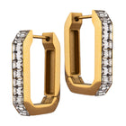 Premium Geometric Cubic Zirconia Hoop Earrings
